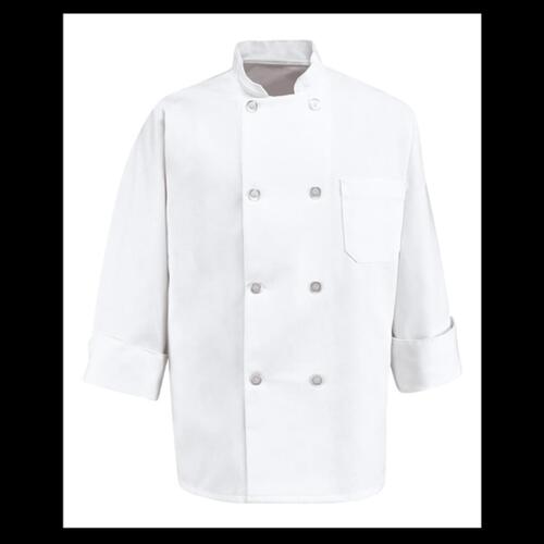 Eight Pearl Button Chef Coat Long Sizes Thumbnail